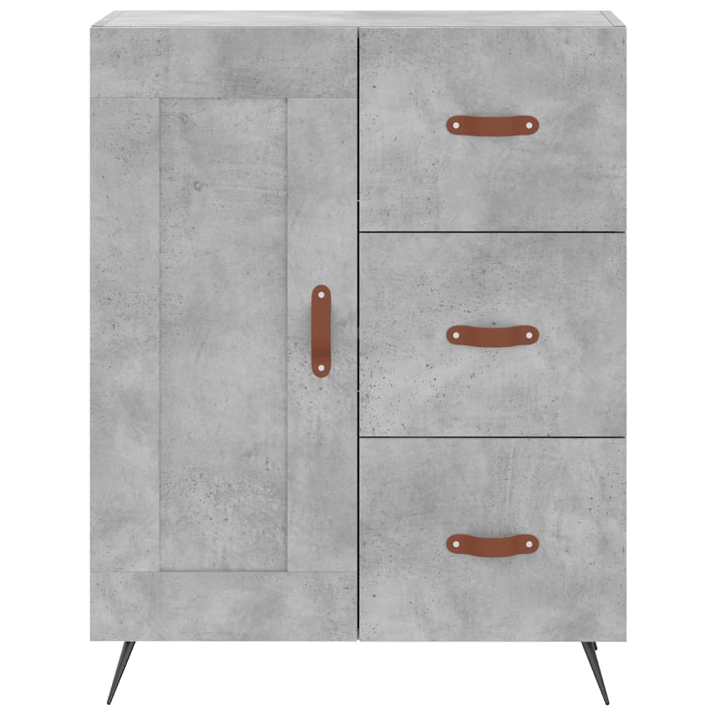 Buffet haut Gris béton 69,5x34x180 cm Bois d'ingénierie - XIOS