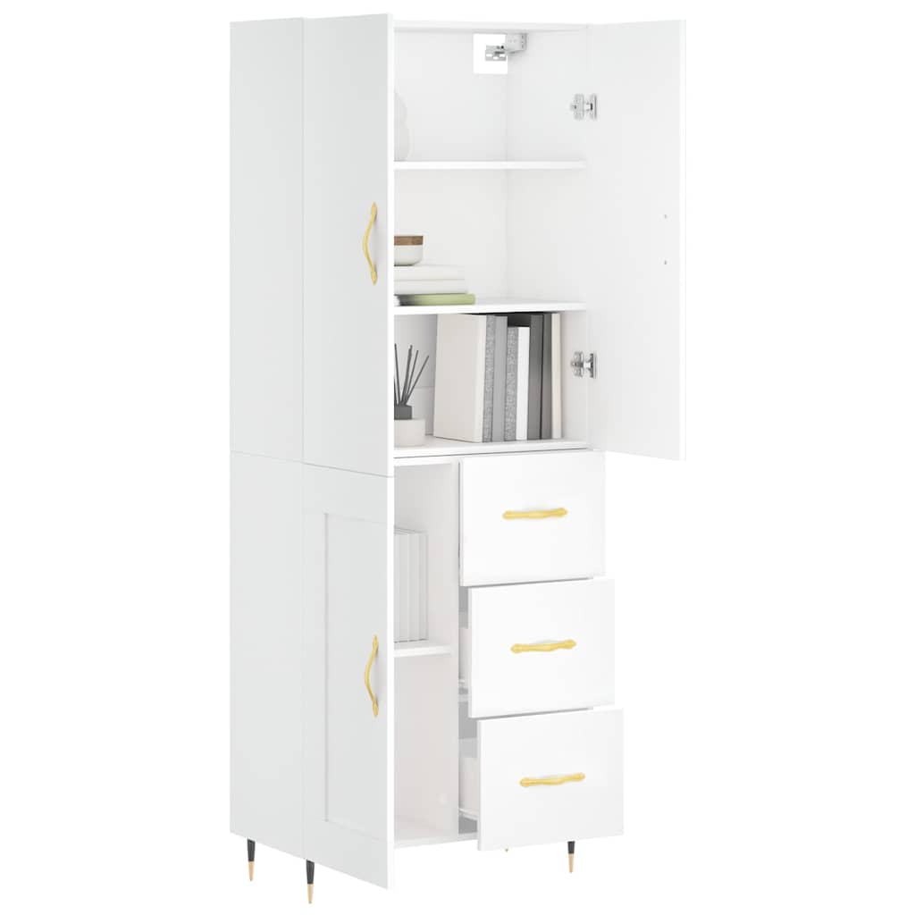 Buffet haut Blanc 69,5x34x180 cm Bois d'ingénierie - XIOS