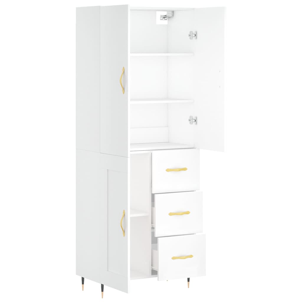 Buffet haut Blanc 69,5x34x180 cm Bois d'ingénierie - XIOS