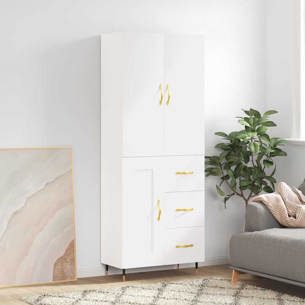 Buffet haut Blanc 69,5x34x180 cm Bois d'ingénierie - XIOS