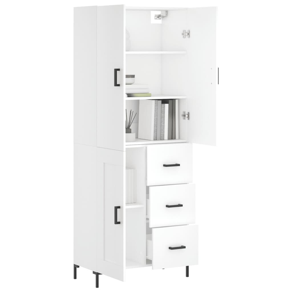 Buffet haut Blanc 69,5x34x180 cm Bois d'ingénierie - XIOS