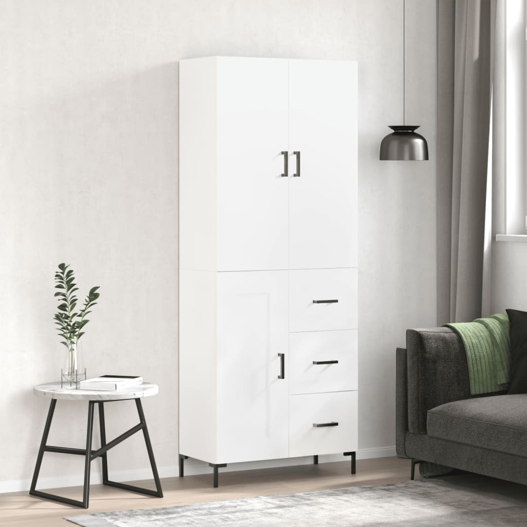 Buffet haut Blanc 69,5x34x180 cm Bois d'ingénierie - XIOS