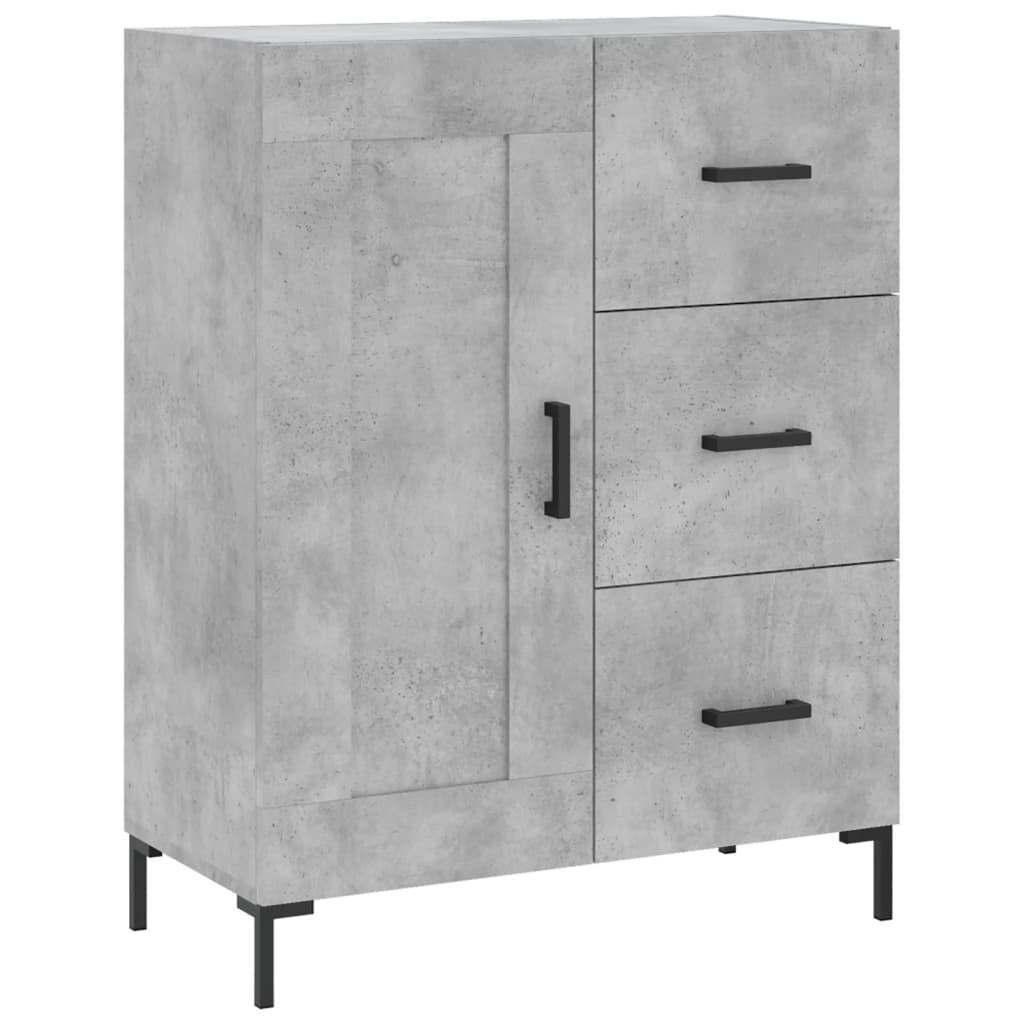 Buffet haut Gris béton 69,5x34x180 cm Bois d'ingénierie - XIOS