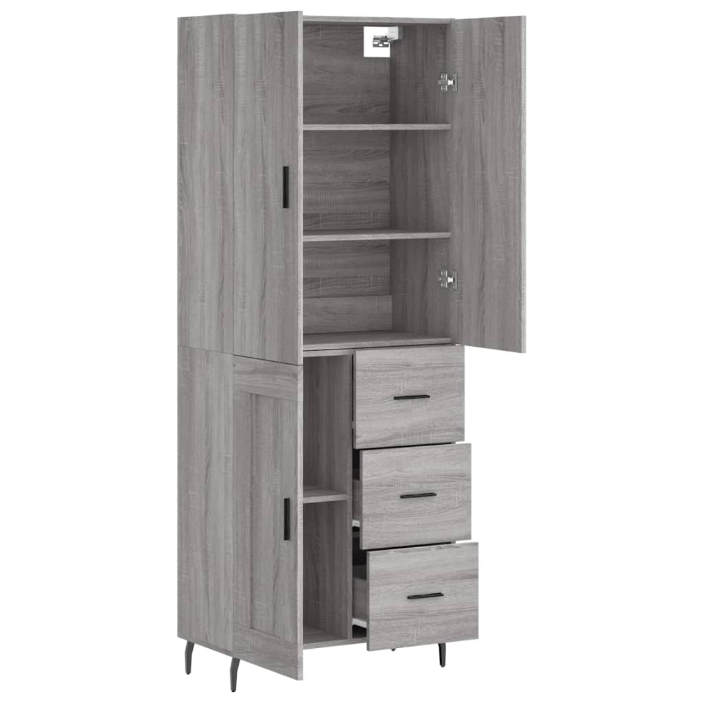 Buffet haut Sonoma gris 69,5x34x180 cm Bois d'ingénierie - XIOS