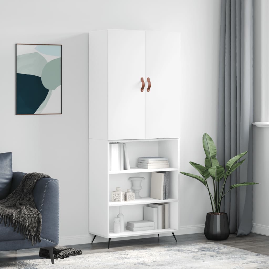 Buffet haut Blanc 69,5x34x180 cm Bois d'ingénierie - XIOS