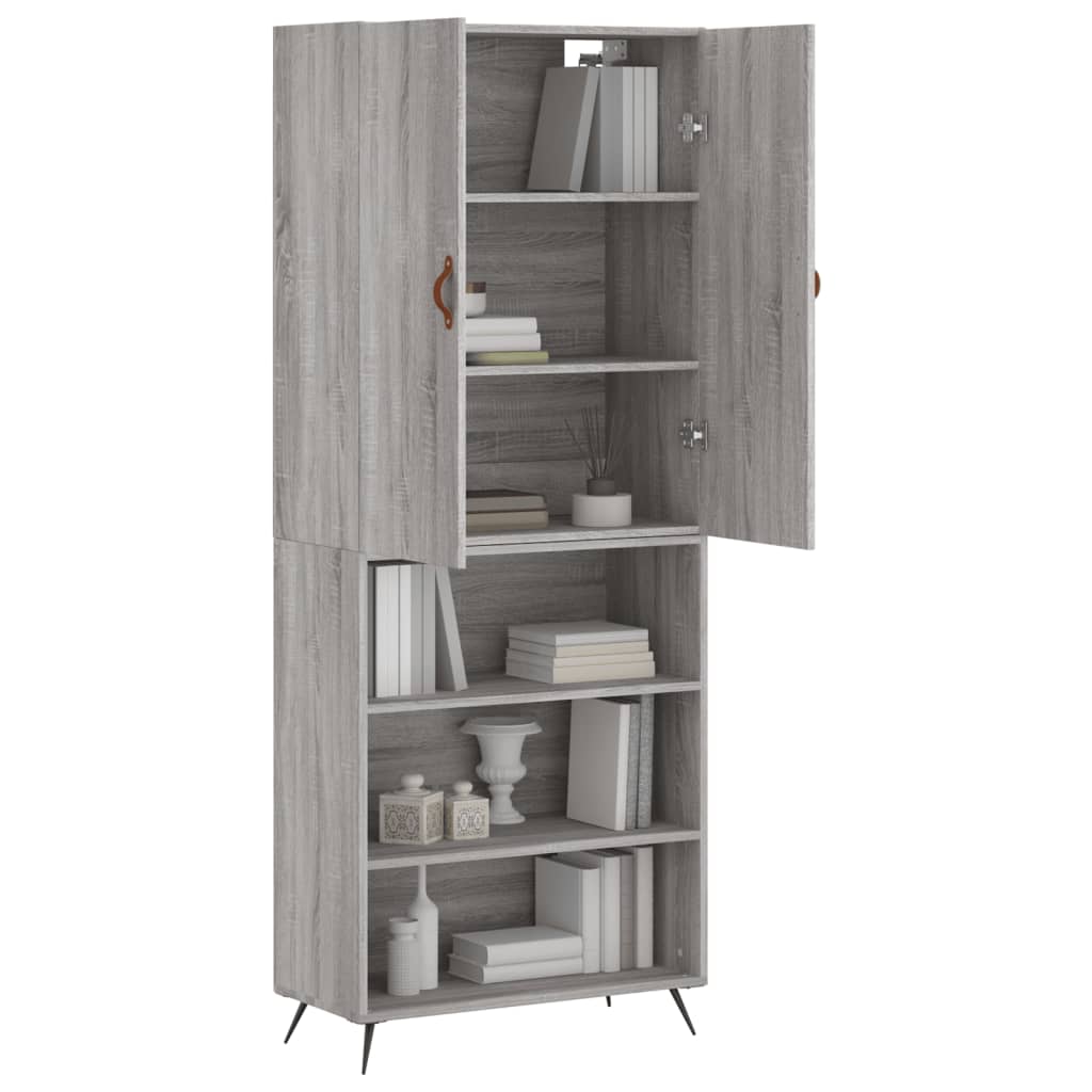 Buffet haut Sonoma gris 69,5x34x180 cm Bois d'ingénierie - XIOS
