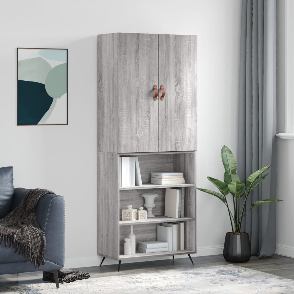Buffet haut Sonoma gris 69,5x34x180 cm Bois d'ingénierie - XIOS