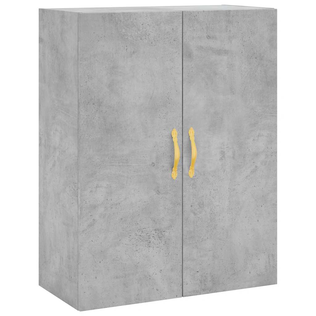 Buffet haut Gris béton 69,5x34x180 cm Bois d'ingénierie - XIOS