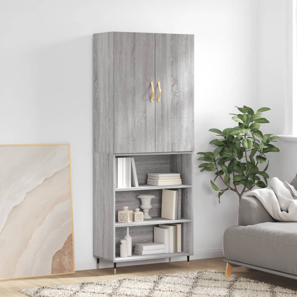 Buffet haut Sonoma gris 69,5x34x180 cm Bois d'ingénierie - XIOS