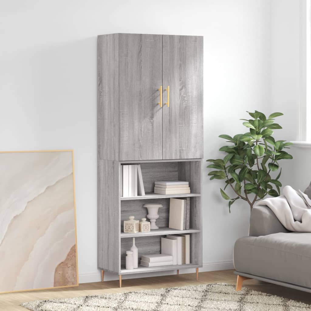 Buffet haut Sonoma gris 69,5x34x180 cm Bois d'ingénierie - XIOS