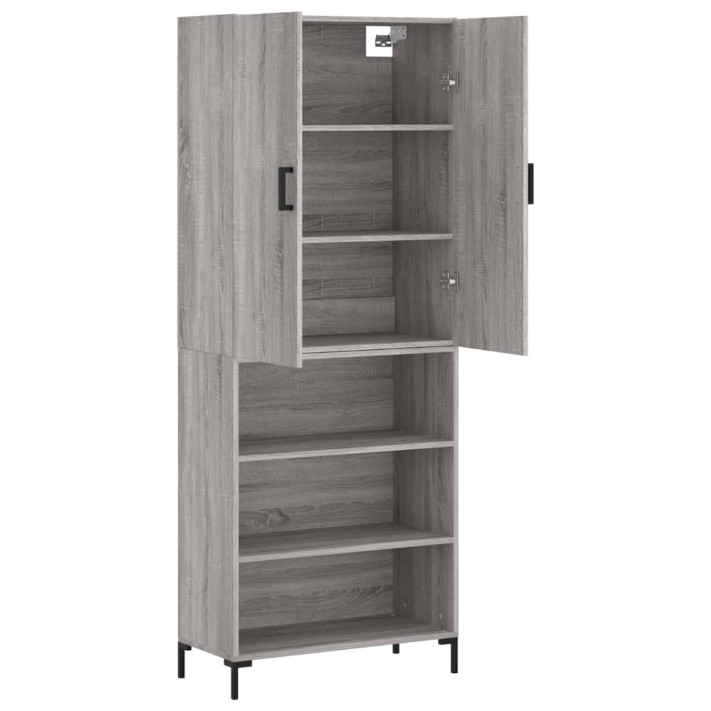 Buffet haut Sonoma gris 69,5x34x180 cm Bois d'ingénierie - XIOS
