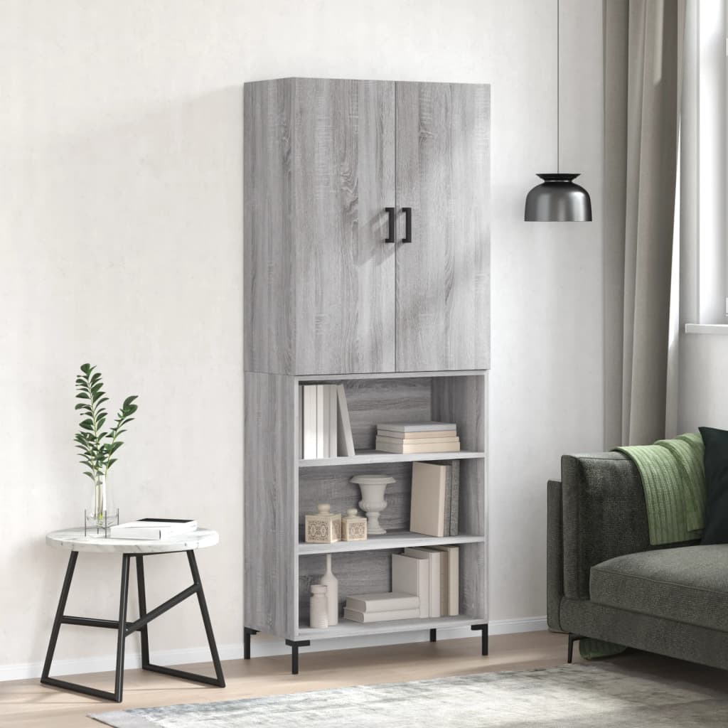 Buffet haut Sonoma gris 69,5x34x180 cm Bois d'ingénierie - XIOS
