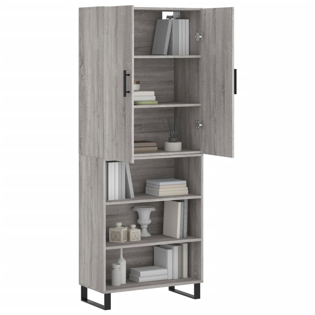 Buffet haut Sonoma gris 69,5x34x180 cm Bois d'ingénierie - XIOS