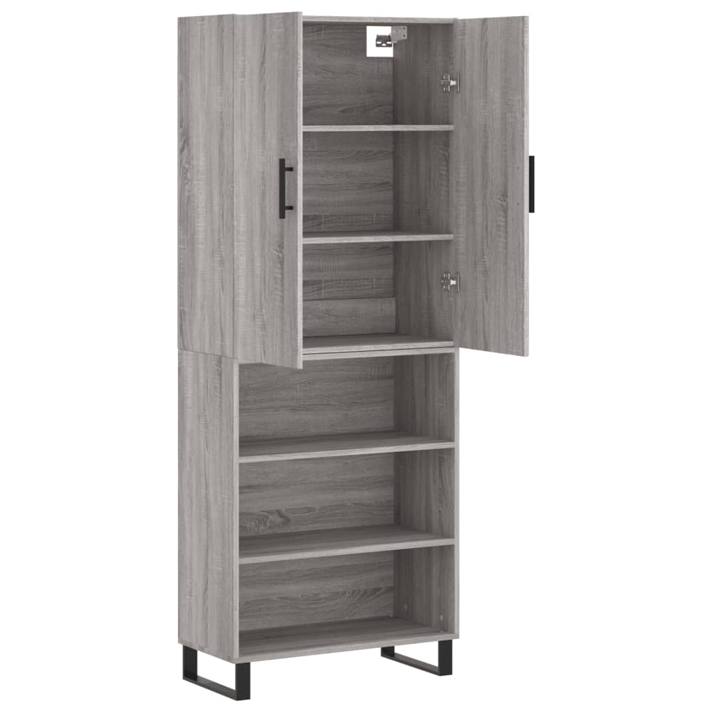 Buffet haut Sonoma gris 69,5x34x180 cm Bois d'ingénierie - XIOS