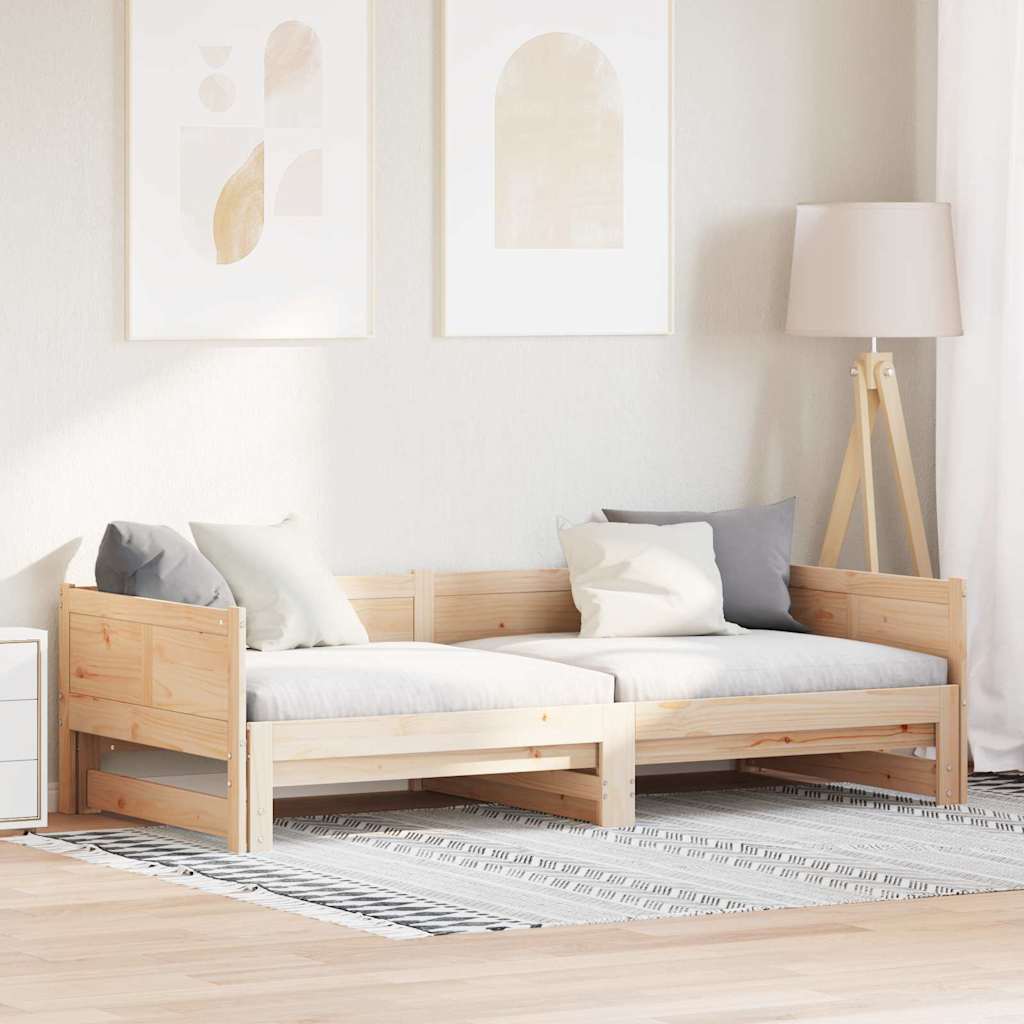 Lit Pull-out de Jour Marron 180 x 200 cm Bois massif en pin - XIOS