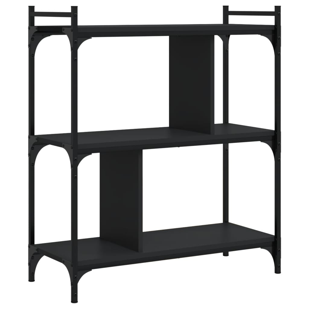 Bibliothèque à 3 niveaux noir 76x32x88 cm bois d'ingénierie - XIOS