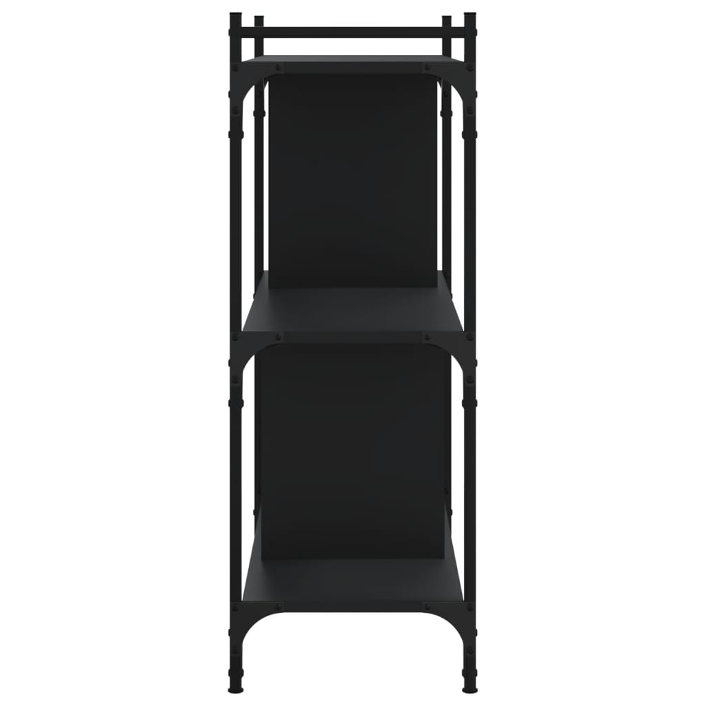 Bibliothèque à 3 niveaux noir 76x32x88 cm bois d'ingénierie - XIOS