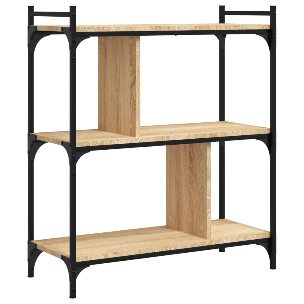 Bibliothèque 3 niveaux chêne sonoma 76x32x88 cm - XIOS