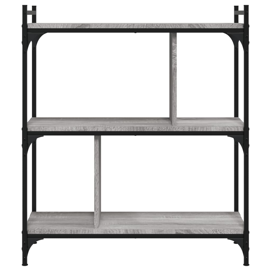 Bibliothèque 3 niveaux sonoma gris 76x32x88cm bois d'ingénierie - XIOS