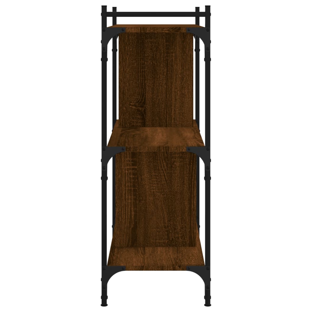 Bibliothèque 3 niveaux chêne brun 76x32x88 cm bois d'ingénierie - XIOS