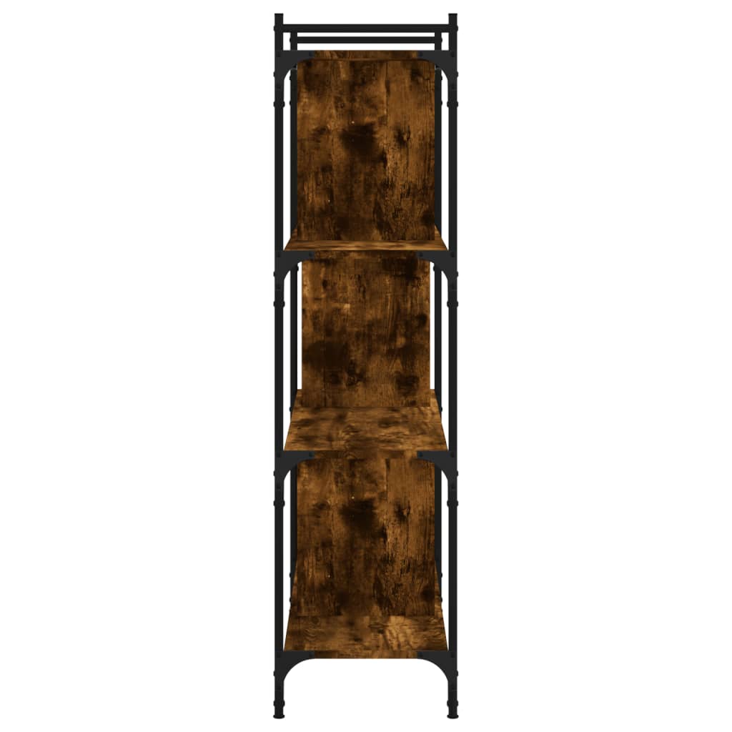 Bibliothèque 4 niveaux chêne fumé 76x32x123cm bois d'ingénierie - XIOS