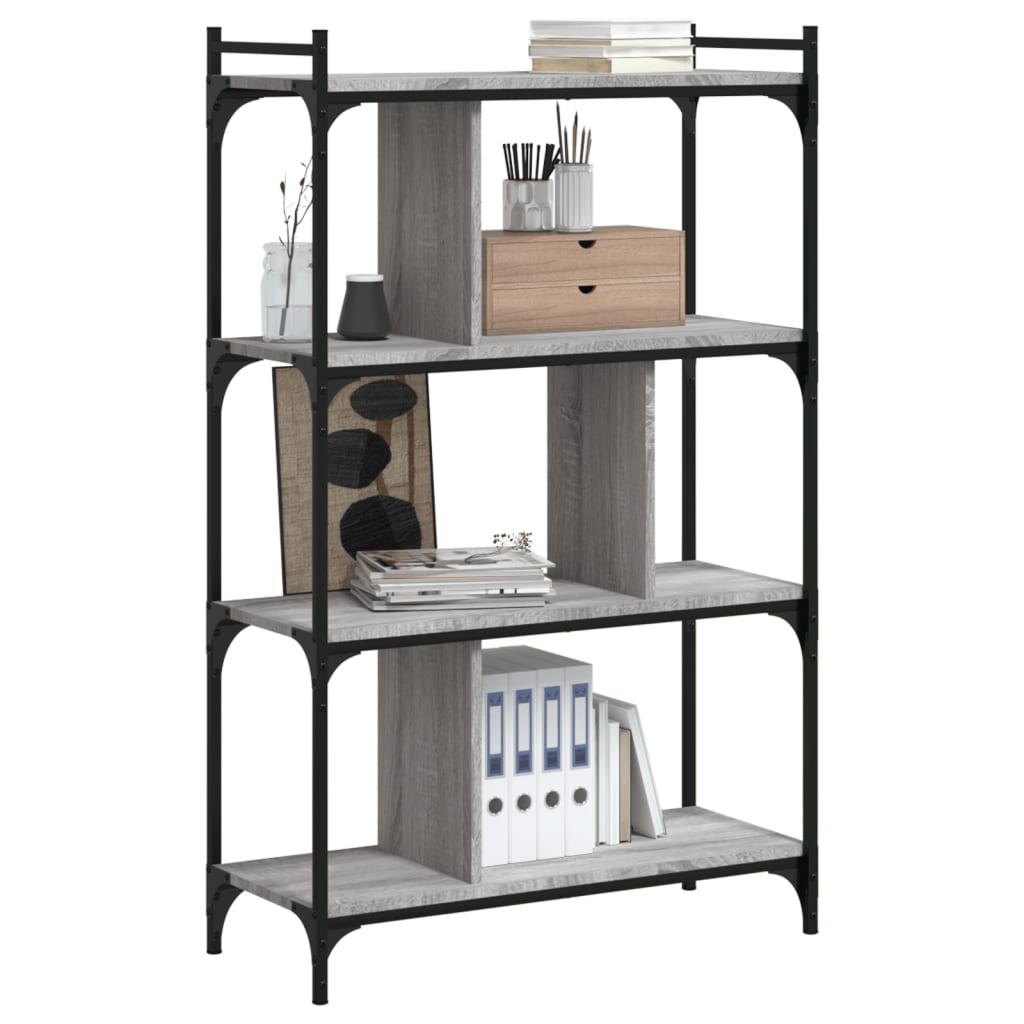 Bibliothèque à 4 niveaux sonoma gris 76x32x123 cm - XIOS