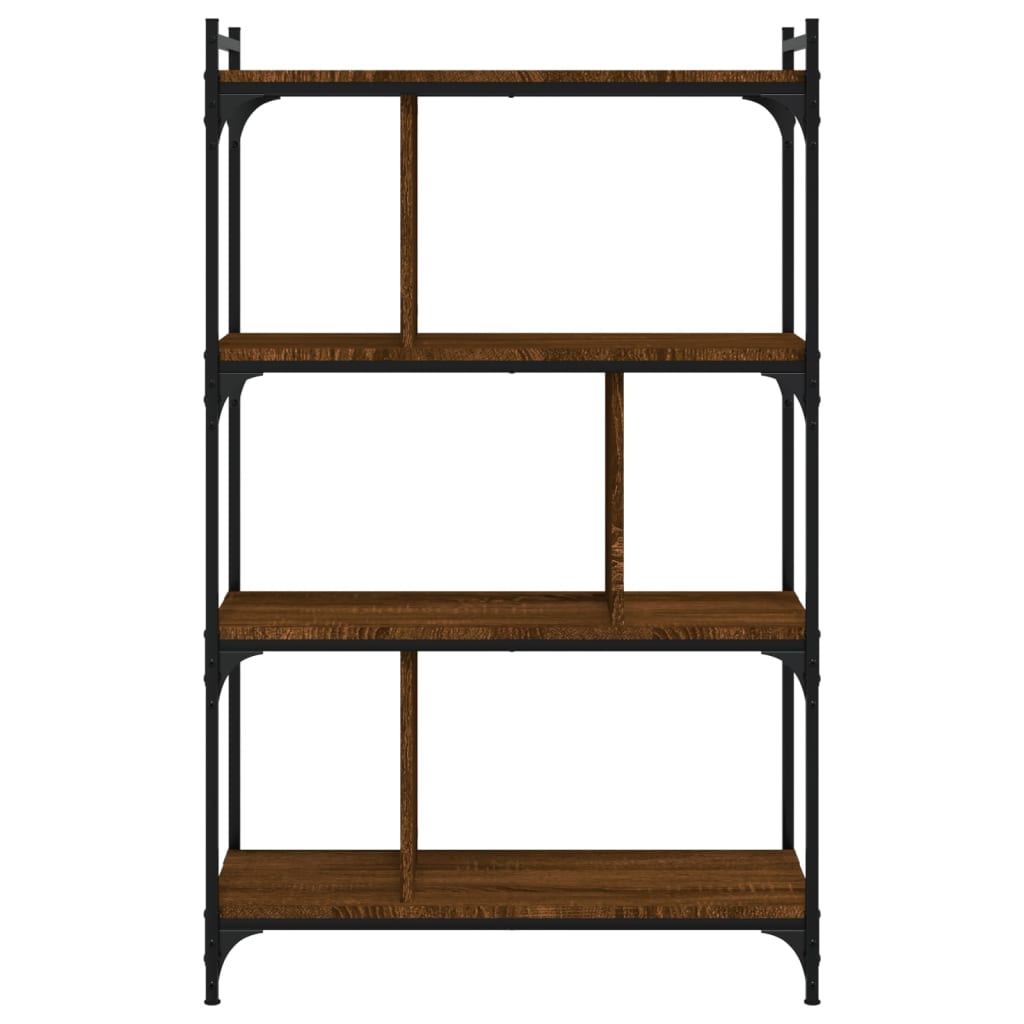 Bibliothèque 4 niveaux chêne brun 76x32x123cm bois d'ingénierie - XIOS