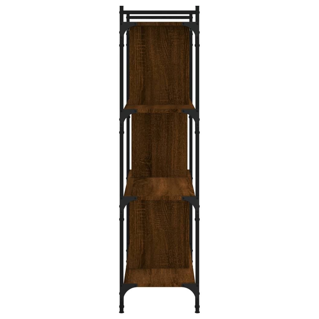 Bibliothèque 4 niveaux chêne brun 76x32x123cm bois d'ingénierie - XIOS