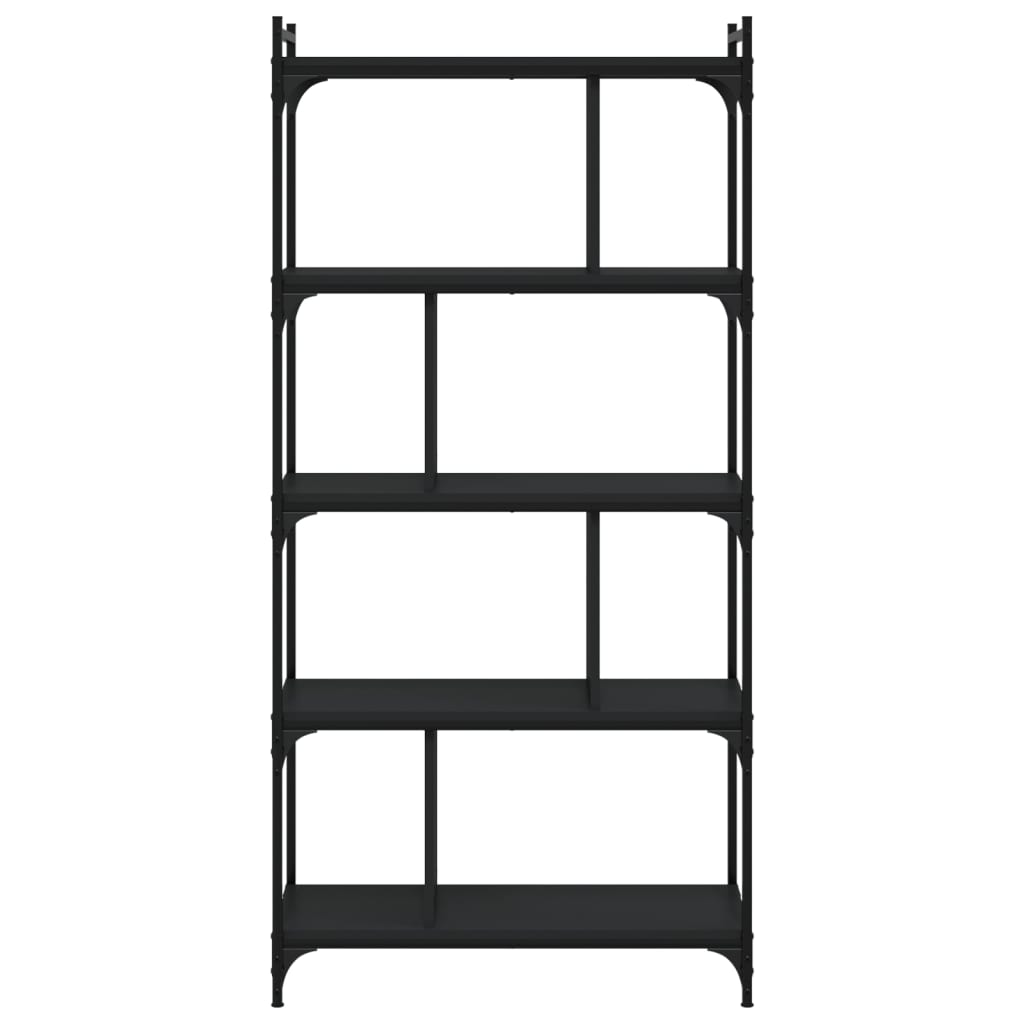 Bibliothèque 5 niveaux noir 76x32x158 cm bois d'ingénierie - XIOS