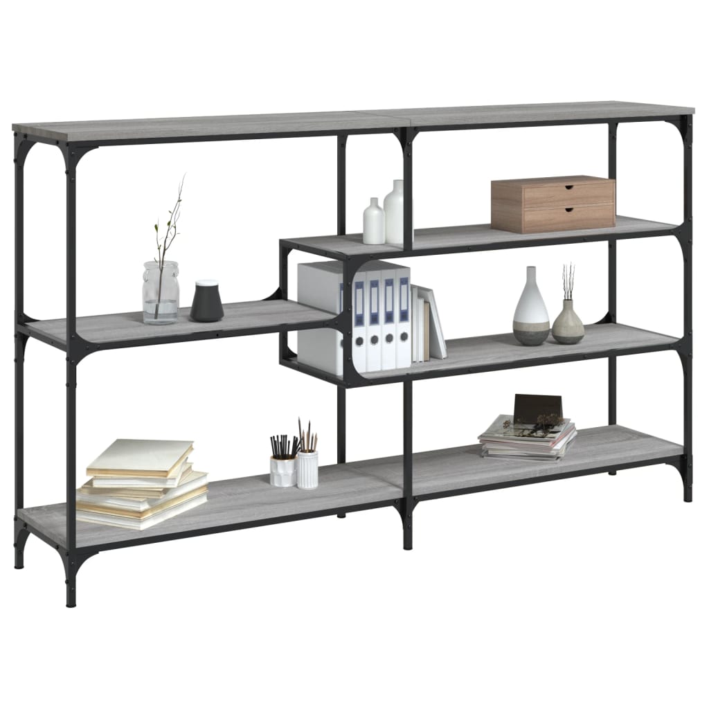 Table console sonoma gris 160x32x95 cm bois d'ingénierie - XIOS