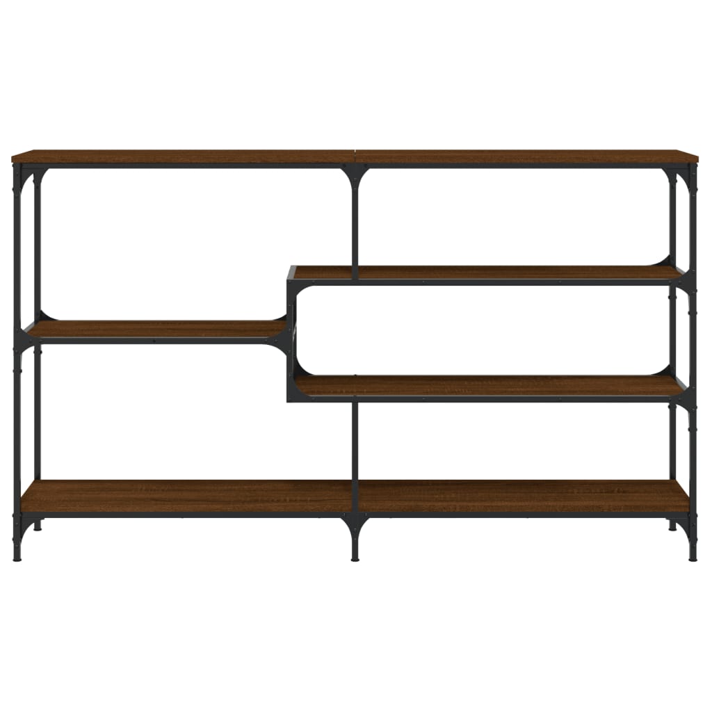 Table console chêne marron 160x32x95 cm bois d'ingénierie - XIOS