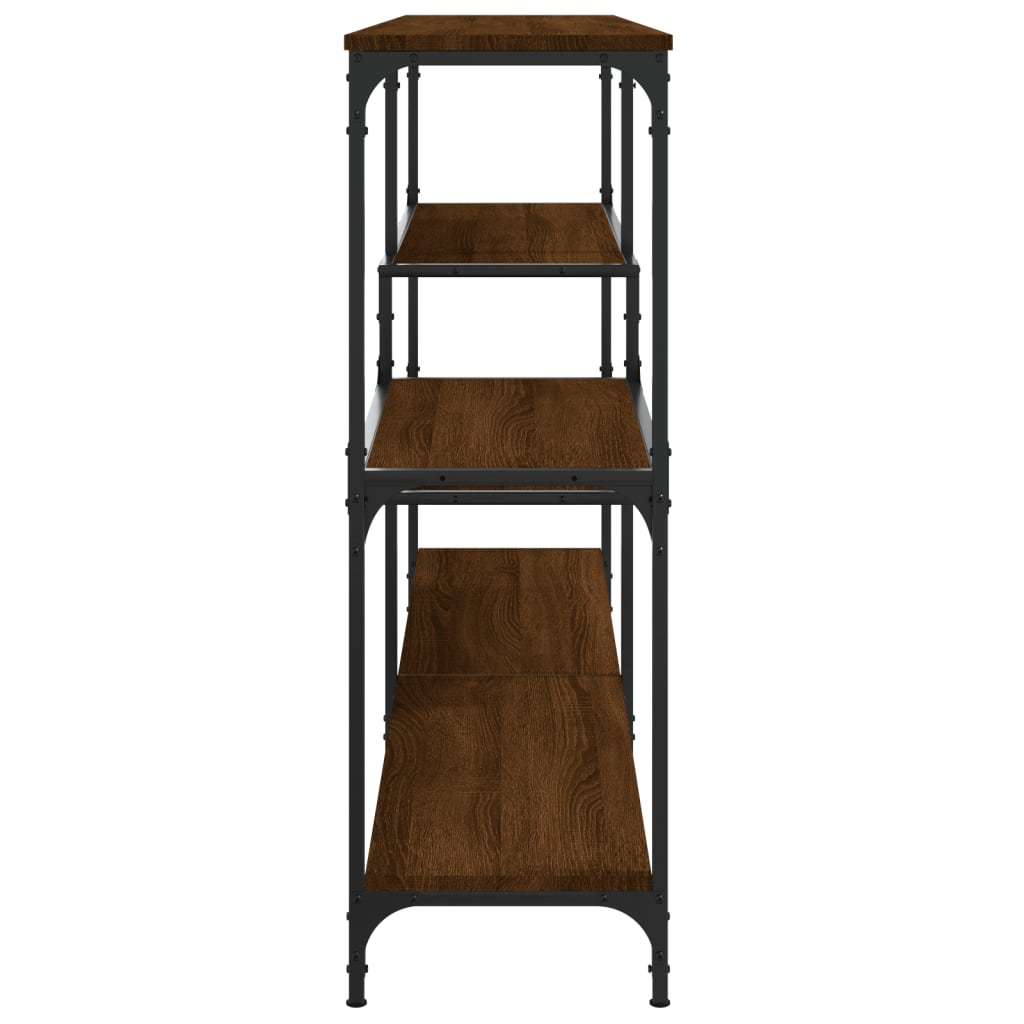 Table console chêne marron 160x32x95 cm bois d'ingénierie - XIOS