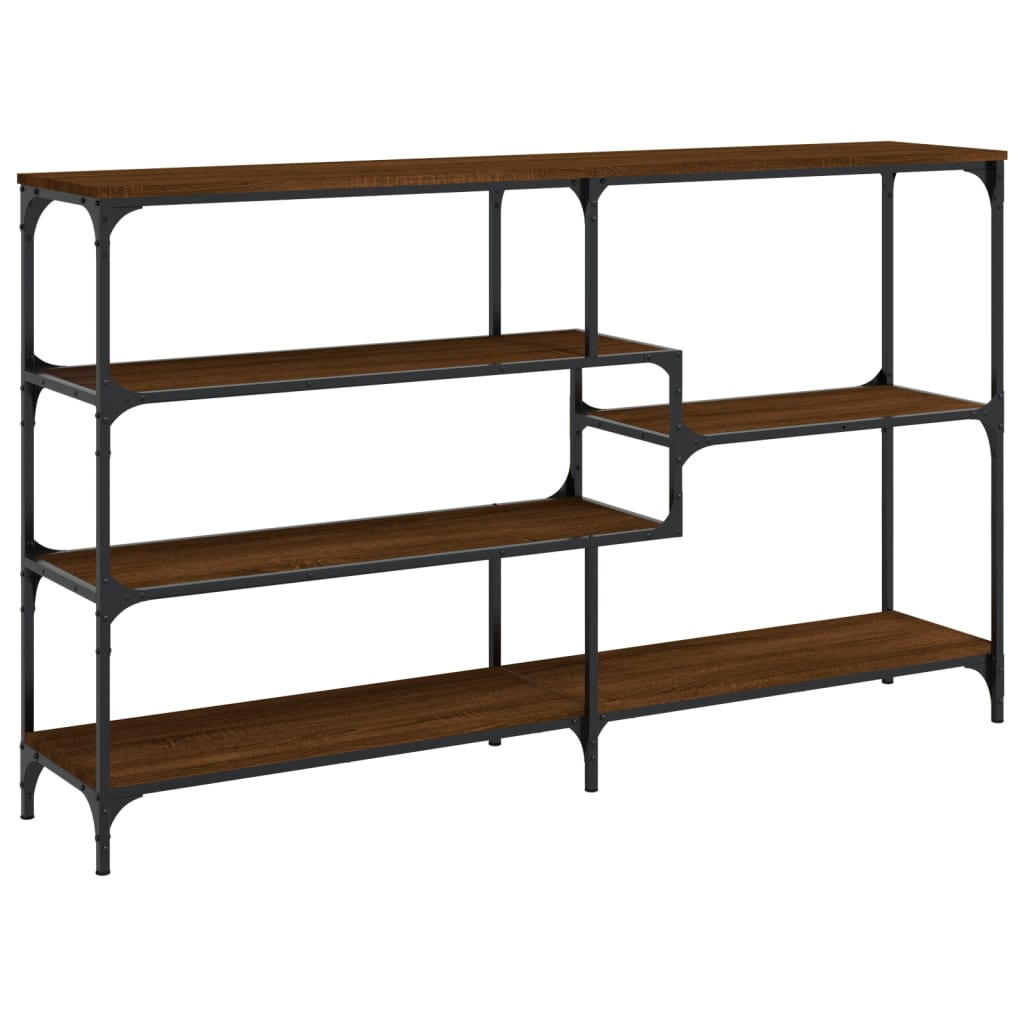 Table console chêne marron 160x32x95 cm bois d'ingénierie - XIOS