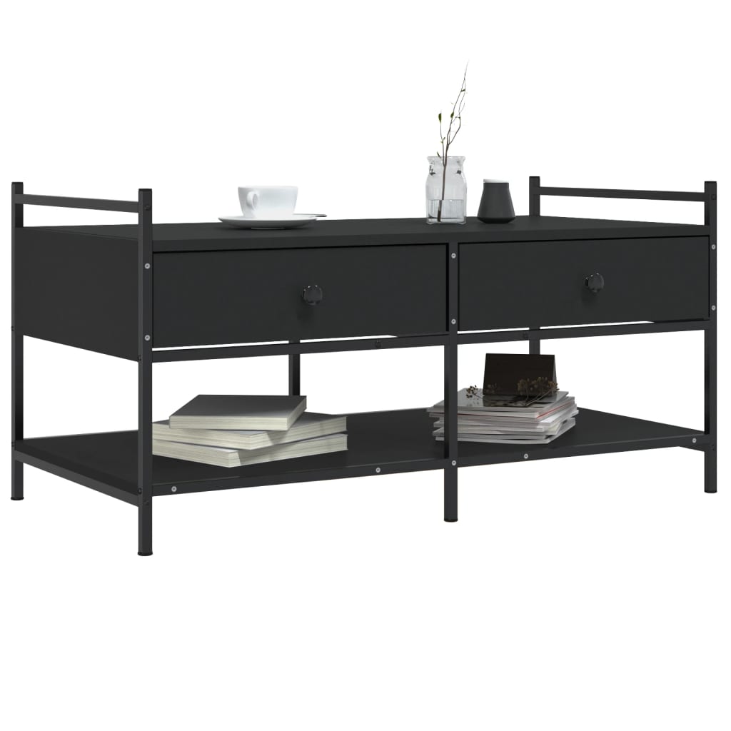 Table basse noir 99x50x50 cm bois d'ingénierie - XIOS