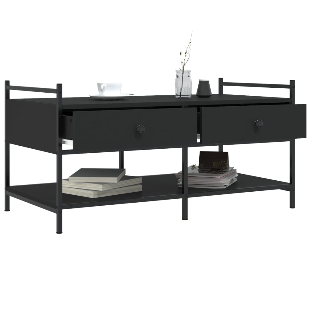 Table basse noir 99x50x50 cm bois d'ingénierie - XIOS