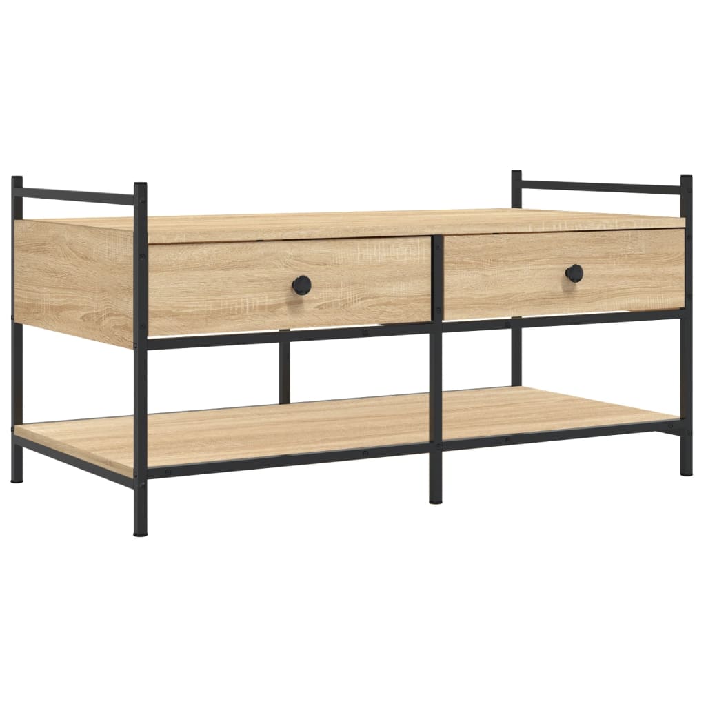 Table basse chêne sonoma 99x50x50 cm bois d'ingénierie - XIOS