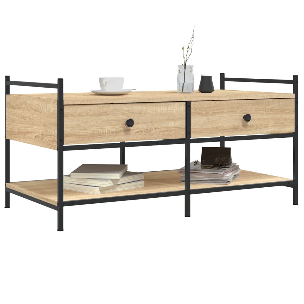 Table basse chêne sonoma 99x50x50 cm bois d'ingénierie - XIOS