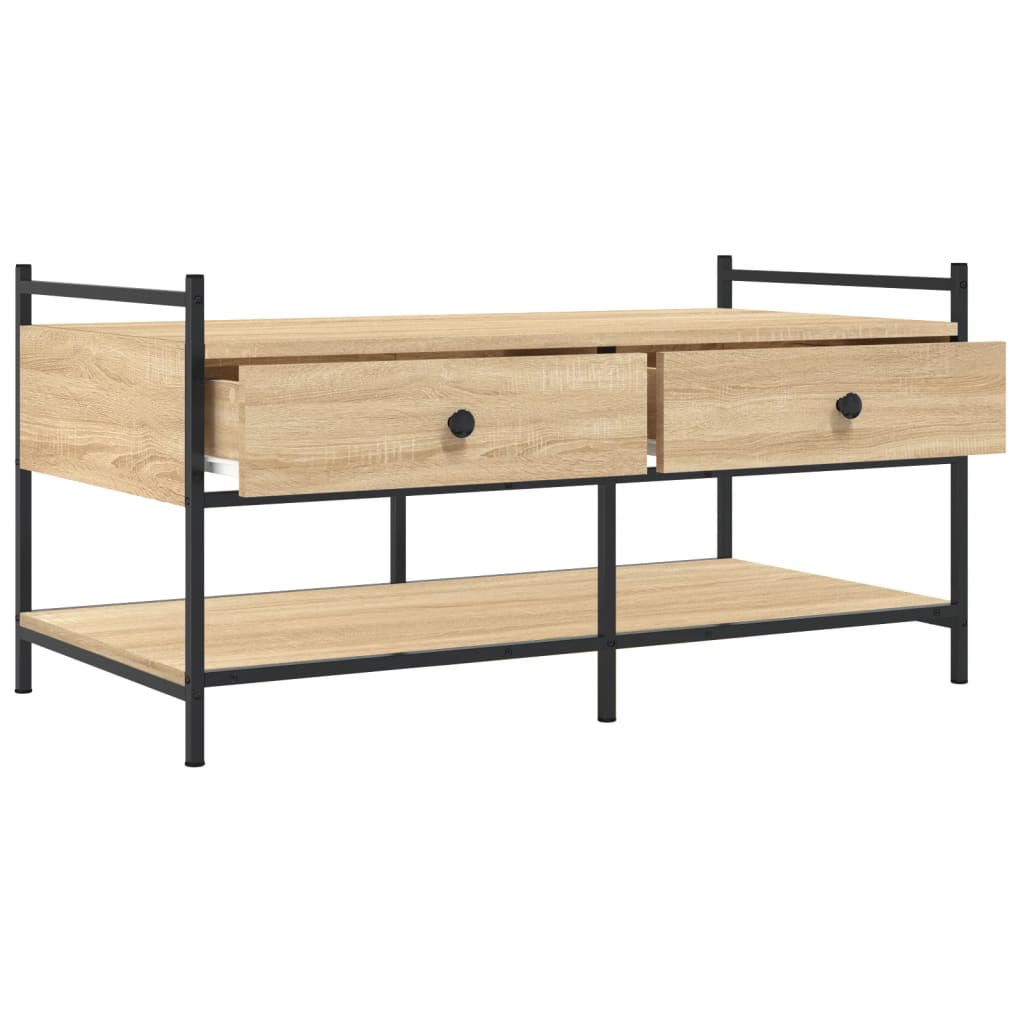 Table basse chêne sonoma 99x50x50 cm bois d'ingénierie - XIOS