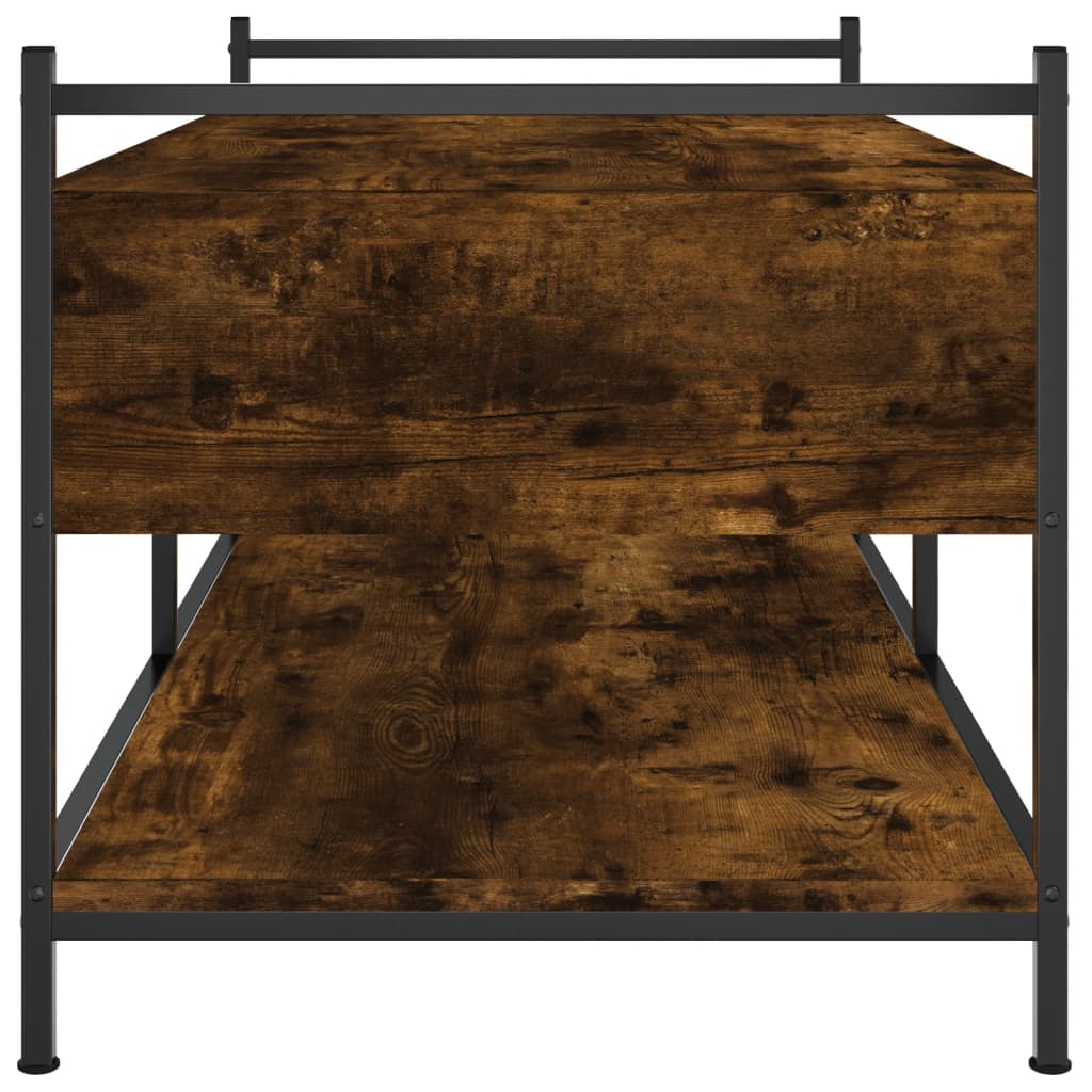 Table basse chêne fumé 99x50x50 cm bois d'ingénierie - XIOS