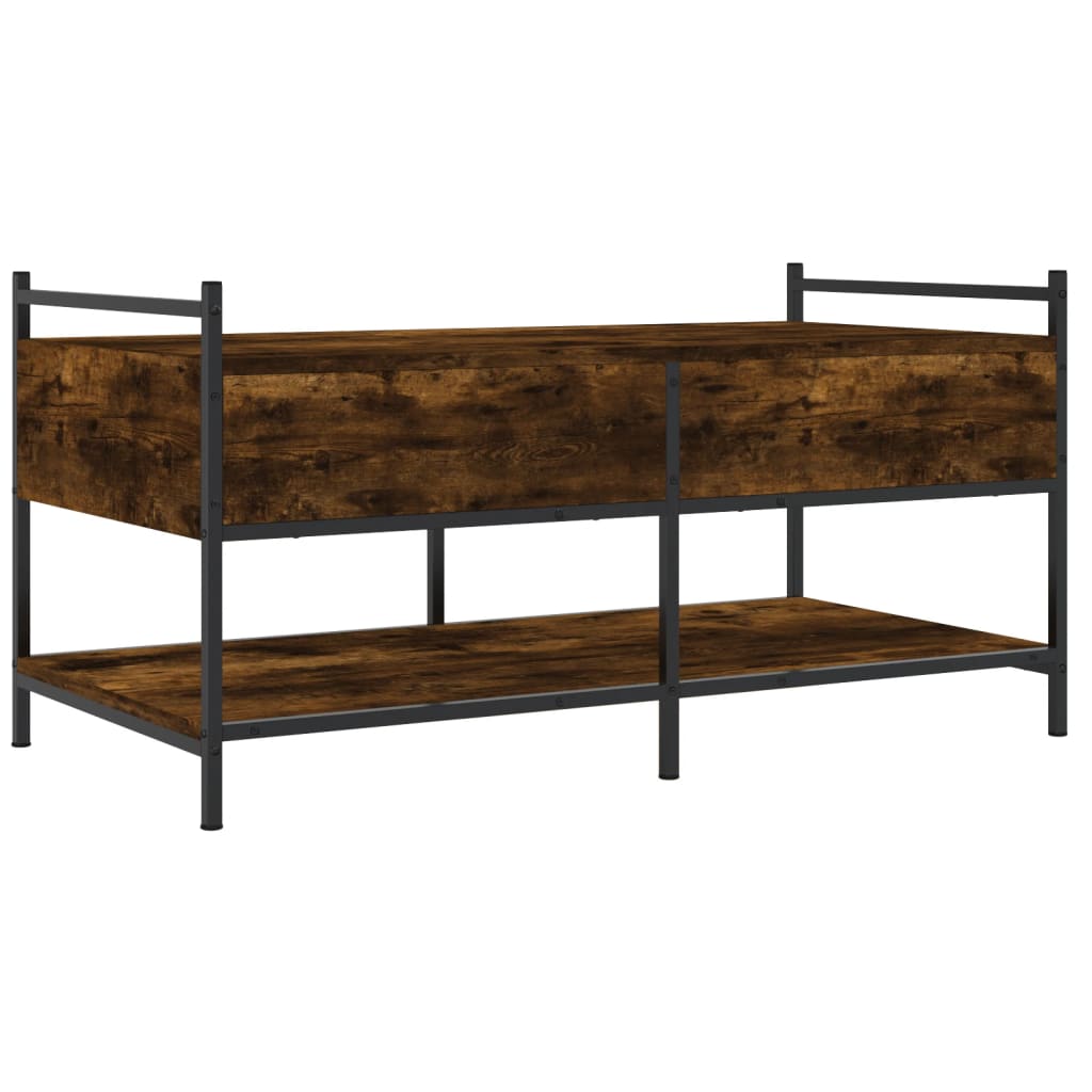 Table basse chêne fumé 99x50x50 cm bois d'ingénierie - XIOS