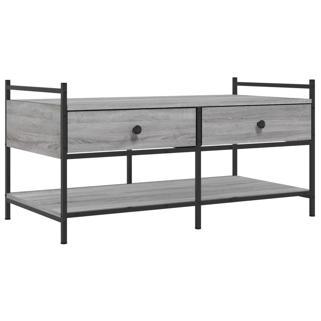 Table basse sonoma gris 99x50x50 cm bois d'ingénierie - XIOS