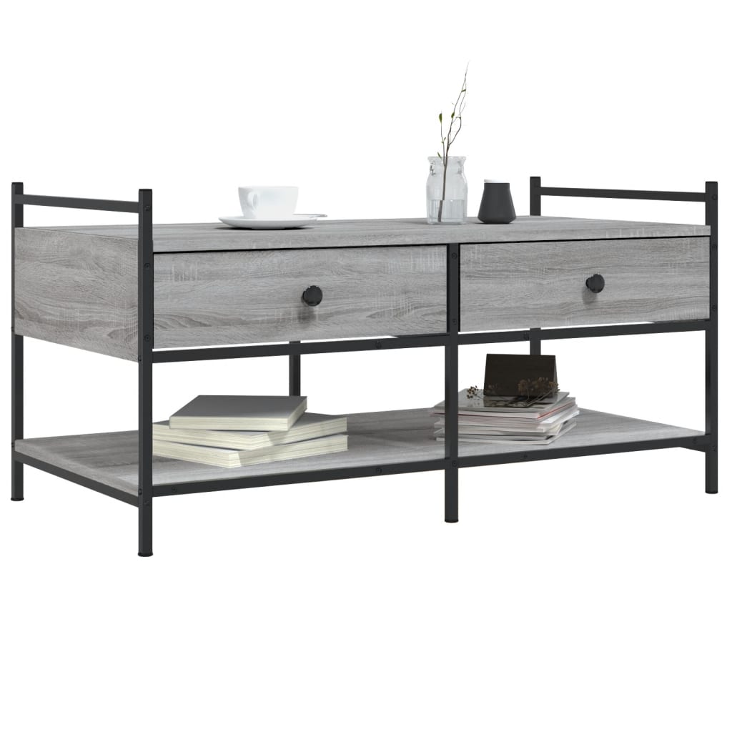 Table basse sonoma gris 99x50x50 cm bois d'ingénierie - XIOS