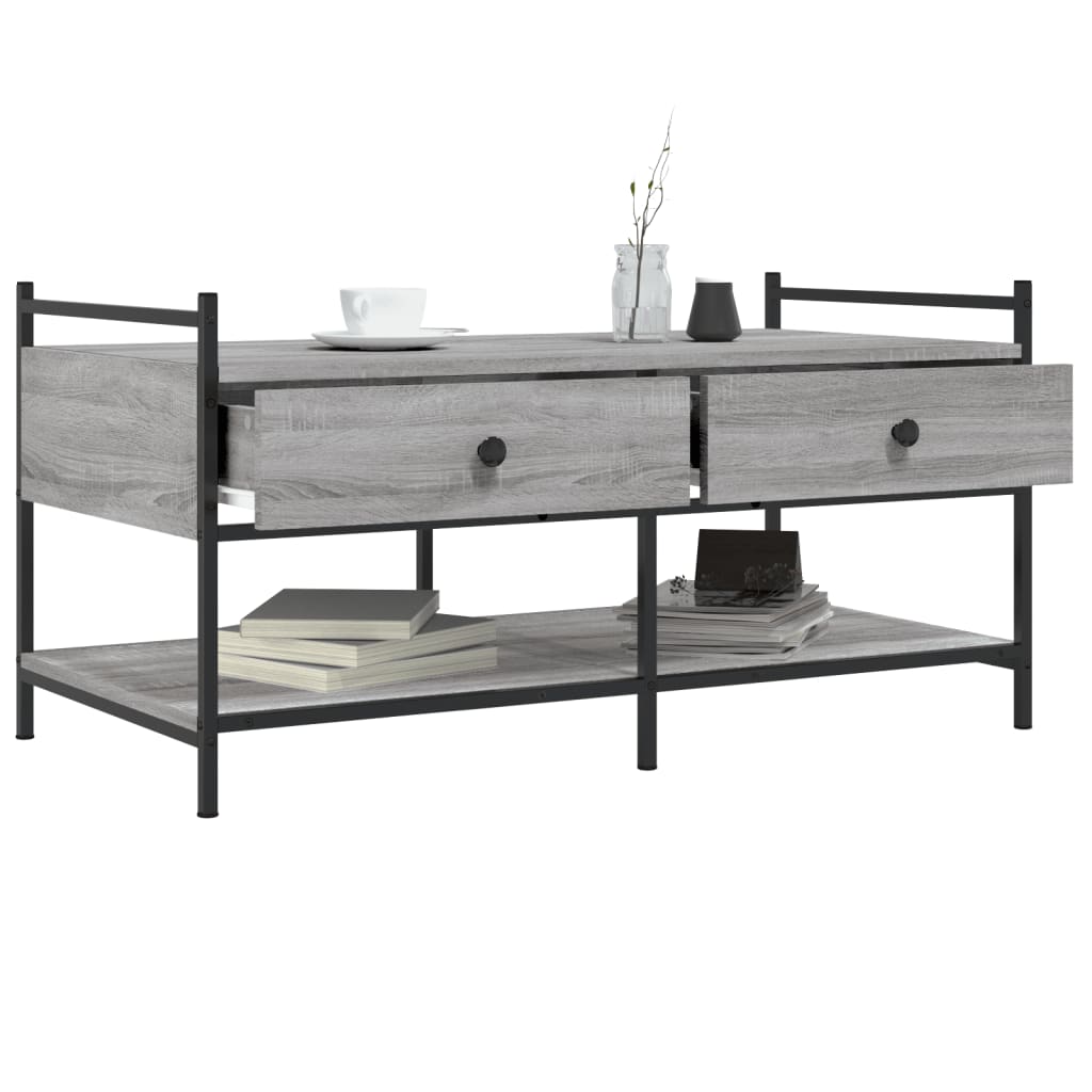 Table basse sonoma gris 99x50x50 cm bois d'ingénierie - XIOS