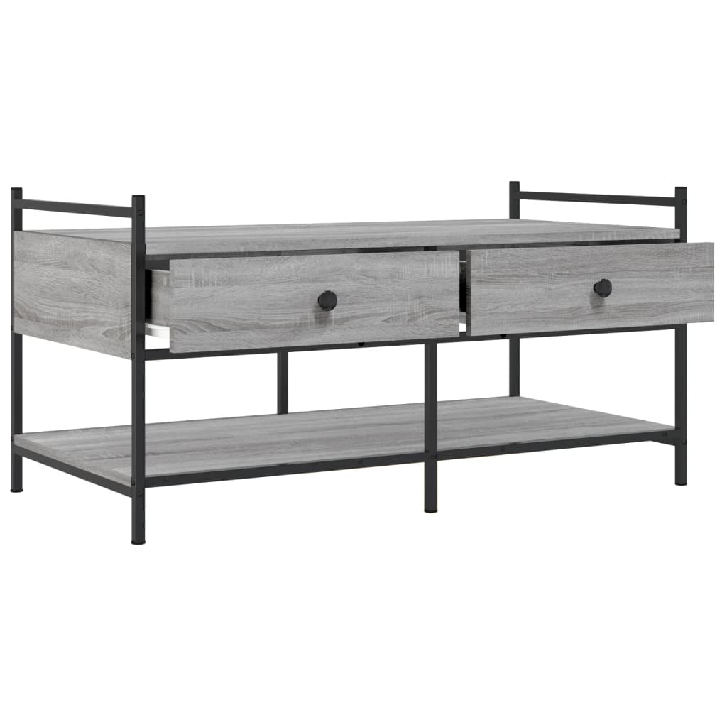 Table basse sonoma gris 99x50x50 cm bois d'ingénierie - XIOS