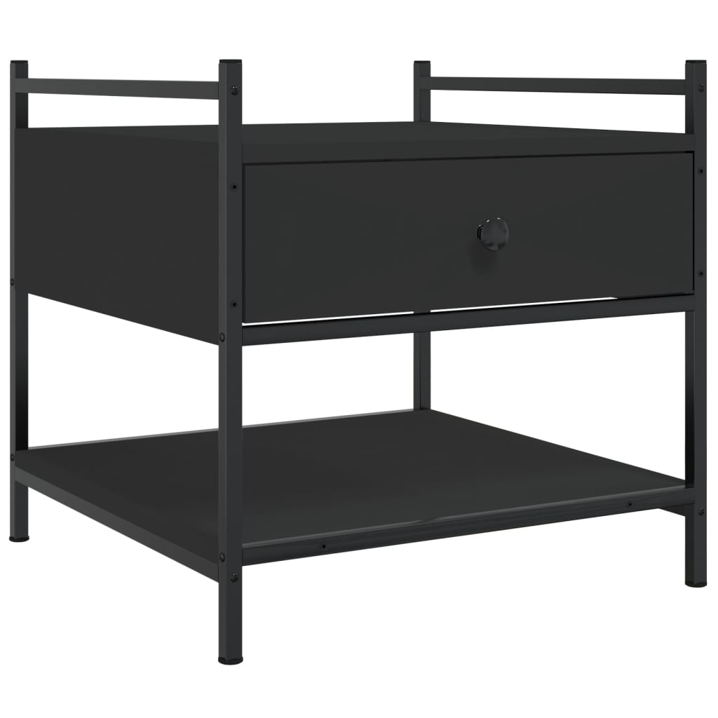 Table basse noir 50x50x50 cm bois d'ingénierie - XIOS