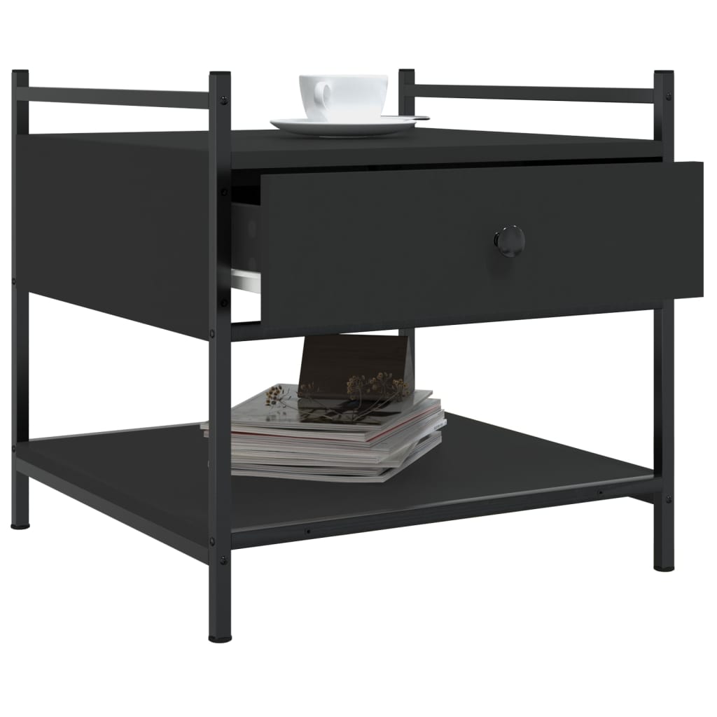 Table basse noir 50x50x50 cm bois d'ingénierie - XIOS