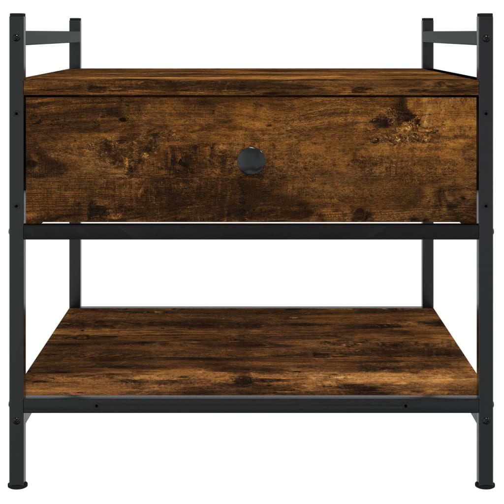 Table basse chêne fumé 50x50x50 cm bois d'ingénierie - XIOS