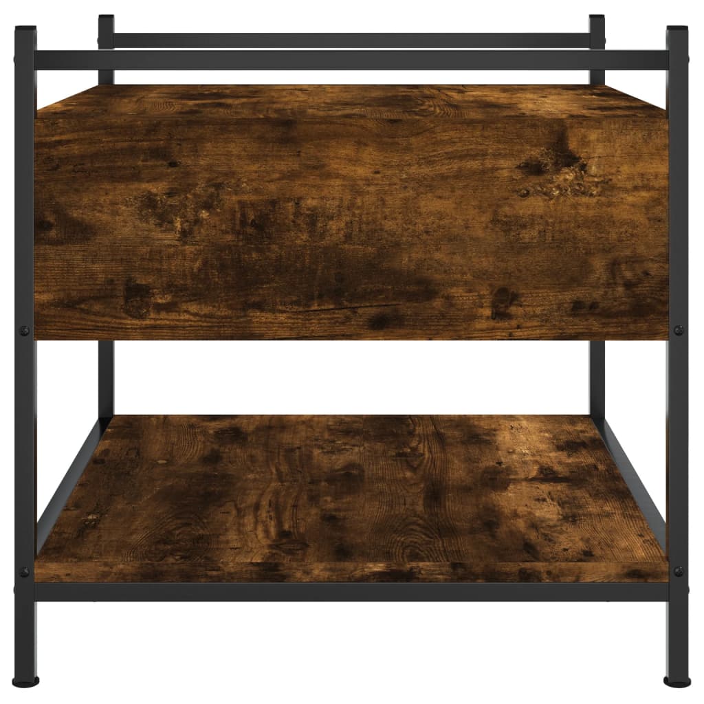 Table basse chêne fumé 50x50x50 cm bois d'ingénierie - XIOS