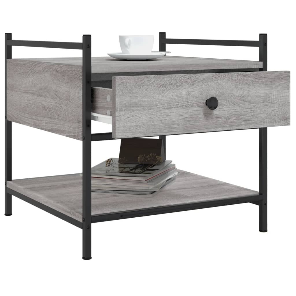 Table basse sonoma gris 50x50x50 cm bois d'ingénierie - XIOS