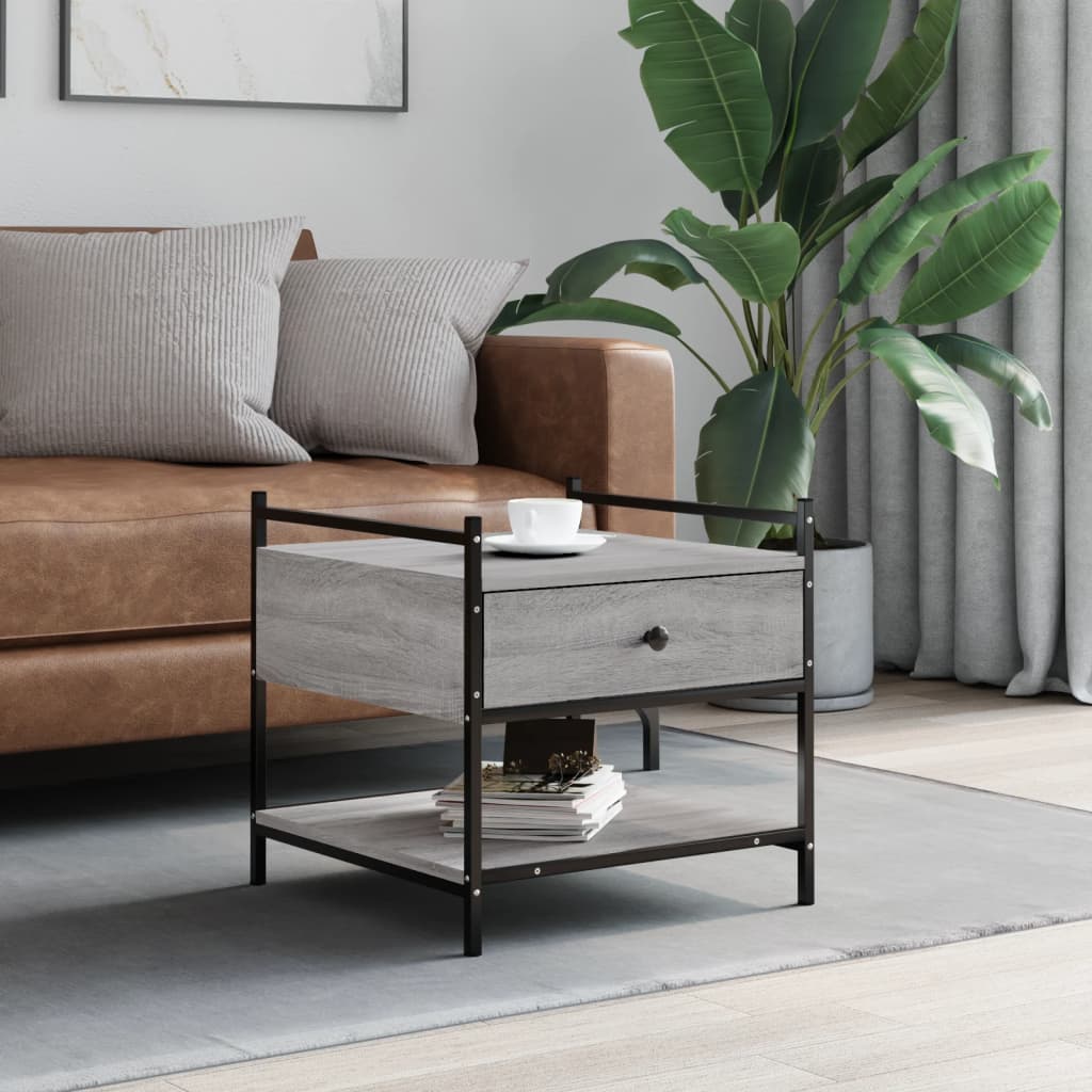 Table basse sonoma gris 50x50x50 cm bois d'ingénierie - XIOS